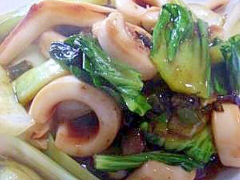 簡単! イカと青梗菜のオイスターソース炒め
